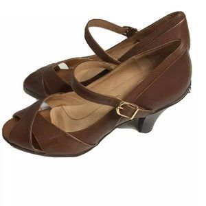 Eurosoft Soft Womens Brown Leather Cushioned Heel